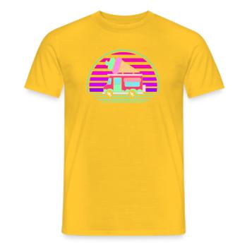 Eiscreme Eiswagen Eis Eisdiele - Men's T-Shirt - yellow - Front - AI Model Male 178 dark (178cm)