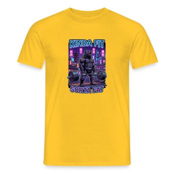 Plutôt en forme, un peu gros ours en haltérophilie - T-shirt homme - jaune - Devant - AI Model Male 178 dark (178cm)