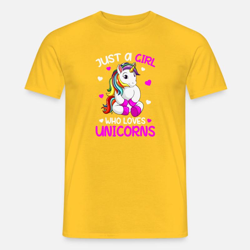 Nur ein Mädchen, das Einhörner liebt - Männer T-Shirt - Gelb
