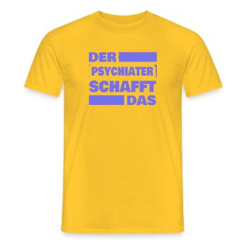 Beruf Psychiater - Männer T-Shirt - Gelb - Vorne - AI Model Male 178 dark (178cm)