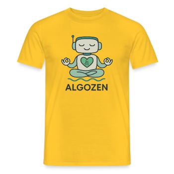 Roboter-Zen - Männer T-Shirt - Gelb - Vorne - AI Model Male 178 dark (178cm)