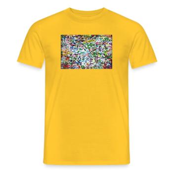 klajggejrdatschj - Männer T-Shirt - Gelb - Vorne - AI Model Male 178 dark (178cm)