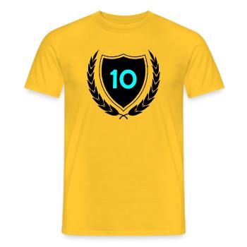 Neon Ten Numeral Print - Men's T-Shirt - yellow - Front - AI Model Male 178 dark (178cm)