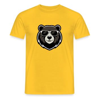 Urban Bear Dark Glasses - Men's T-Shirt - yellow - Front - AI Model Male 178 dark (178cm)