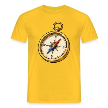 Kompass - Männer T-Shirt - Gelb - Vorne - AI Model Male 178 dark (178cm)