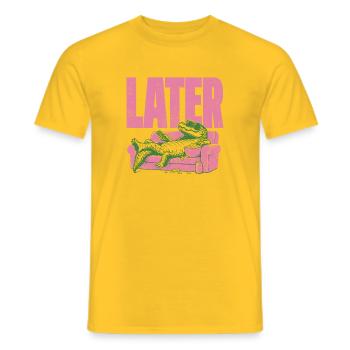 LATER Alligator Lounge - Men's T-Shirt - yellow - Front - AI Model Male 178 dark (178cm)