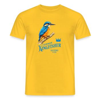 Conception de la nature des oiseaux martin-pêcheurs - T-shirt homme - jaune - Devant - AI Model Male 178 dark (178cm)