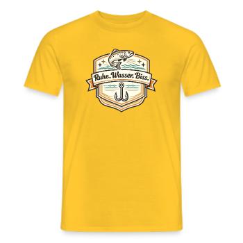 Ruhe Wasser Biss Badge - Männer T-Shirt - Gelb - Vorne - AI Model Male 178 dark (178cm)