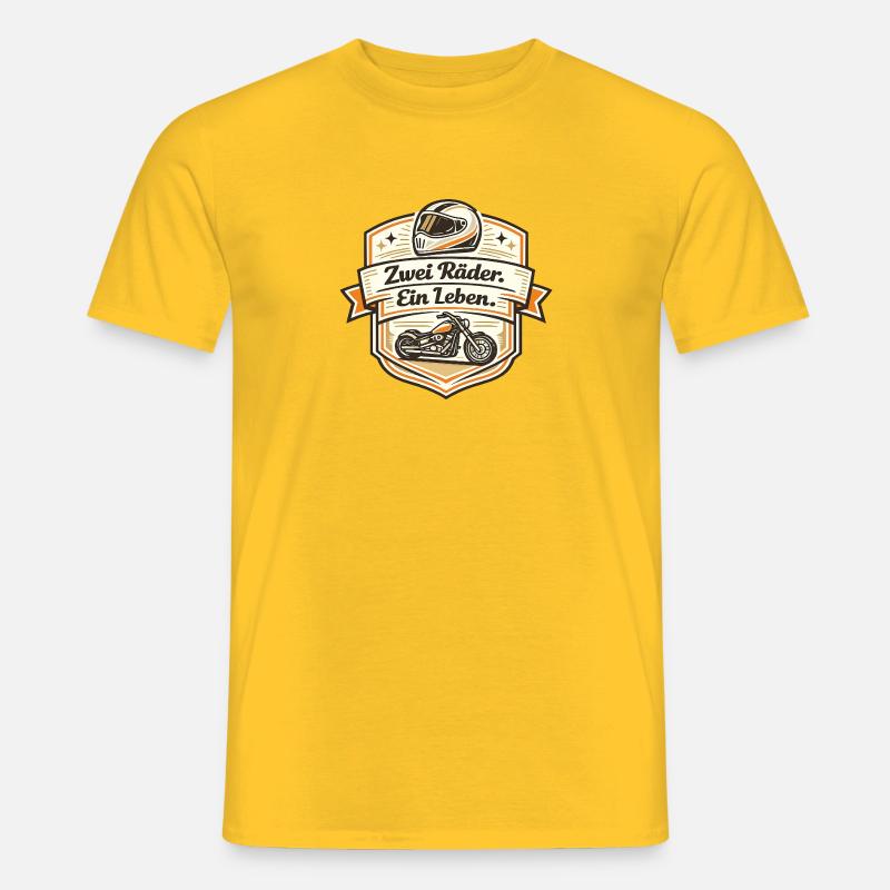 Zwei Räder Ein Leben - Männer T-Shirt - Gelb