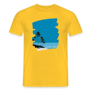 Strand Meer Palmen - Männer T-Shirt - Gelb - Vorne - AI Model Male 178 dark (178cm)