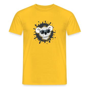 Koala Cool Splash Gläser - Männer T-Shirt - Gelb - Vorne - AI Model Male 178 dark (178cm)