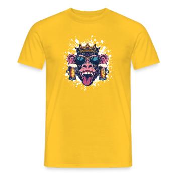 Bière de singe drôle - T-shirt homme - jaune - Devant - AI Model Male 178 dark (178cm)
