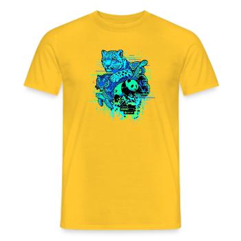 Animal Glitch - Men's T-Shirt - yellow - Front - AI Model Male 178 dark (178cm)