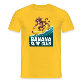 Banana Surf Club Monkey - Men's T-Shirt - yellow - Front - AI Model Male 178 dark (178cm)