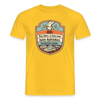40 Das Alter Beim Aufstehen Geräusche - Männer T-Shirt - Gelb - Vorne - AI Model Male 178 dark (178cm)