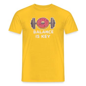 Lustiges Hantel Donut Desig Gym Männer Cheat Day - Männer T-Shirt - Gelb - Vorne - AI Model Male 178 dark (178cm)