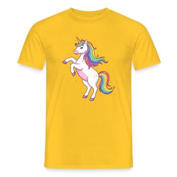 Aurora Rainbow Unicorn - Men's T-Shirt - yellow - Front - AI Model Male 178 dark (178cm)