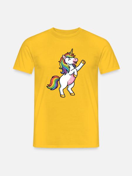 Rainbow Unicorn Dance - Men's T-Shirt - yellow
