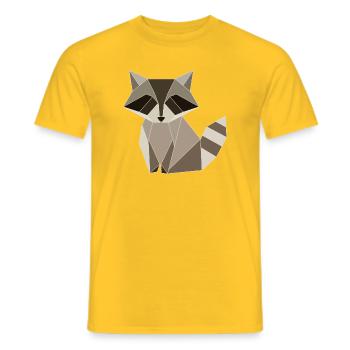 Conception de la géométrie des polygones de raton laveur - T-shirt homme - jaune - Devant - AI Model Male 178 dark (178cm)