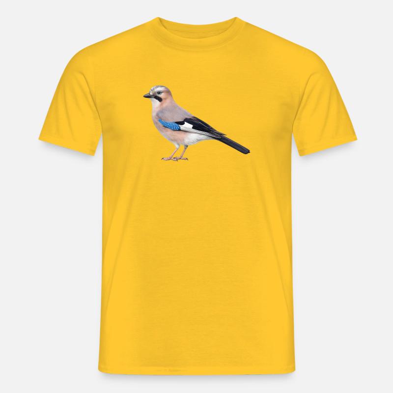 Realistischer Eichelhäher - Männer T-Shirt - Gelb
