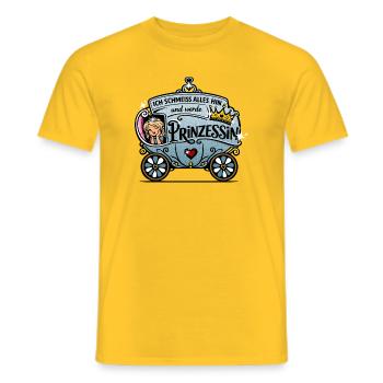Ich schmeiß alles hin und werde Prinzessin - Männer T-Shirt - Gelb - Vorne - AI Model Male 178 dark (178cm)