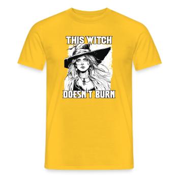 Schöne Hexe | Halloween Party Kostüm | Hexerei  - Männer T-Shirt - Gelb - Vorne - AI Model Male 178 dark (178cm)