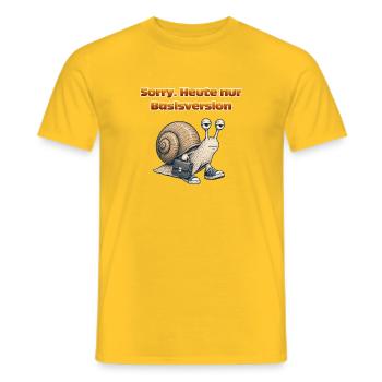 Sorry. Heute nur Basisversion - Männer T-Shirt - Gelb - Vorne - AI Model Male 178 dark (178cm)