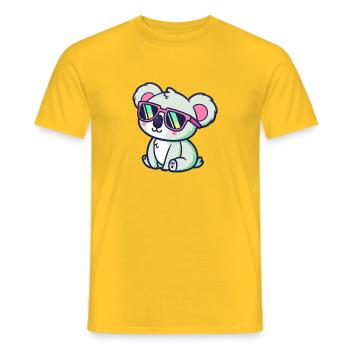 Koala Kawaii Seated Pink Glasses - Men's T-Shirt - yellow - Front - AI Model Male 178 dark (178cm)