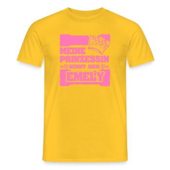 Spruch Emely - Männer T-Shirt - Gelb - Vorne - AI Model Male 178 dark (178cm)