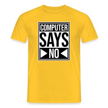 Computer Says No Lustig Programmierer Nerd Technik - Männer T-Shirt - Gelb - Vorne - AI Model Male 178 dark (178cm)