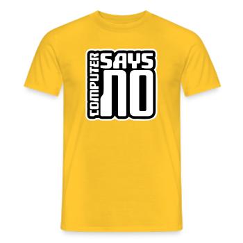 Computer Says No Lustig Programmierer Nerd Technik - Männer T-Shirt - Gelb - Vorne - AI Model Male 178 dark (178cm)