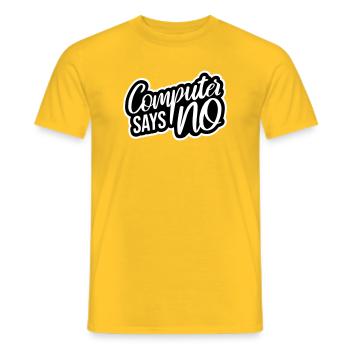 Computer Says No Lustig Programmierer Nerd Technik - Männer T-Shirt - Gelb - Vorne - AI Model Male 178 dark (178cm)