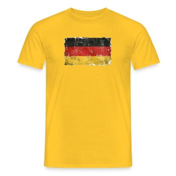 Grunge Deutsche Flagge Vintage - Männer T-Shirt - Gelb - Vorne - AI Model Male 178 dark (178cm)