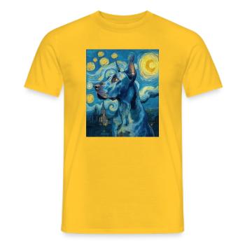 Deutsche Dogge - Männer T-Shirt - Gelb - Vorne - AI Model Male 178 dark (178cm)