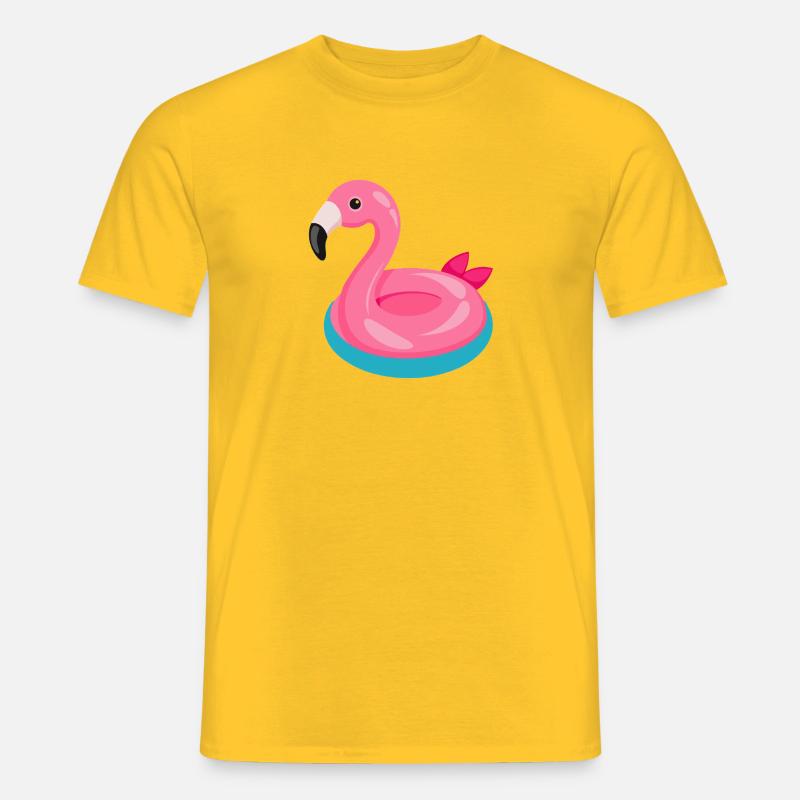 Flamingo-Schwimmschwimmer - Männer T-Shirt - Gelb