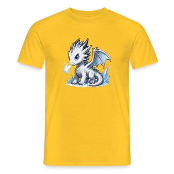 Kristall-Eisdrache - Männer T-Shirt - Gelb - Vorne - AI Model Male 178 dark (178cm)