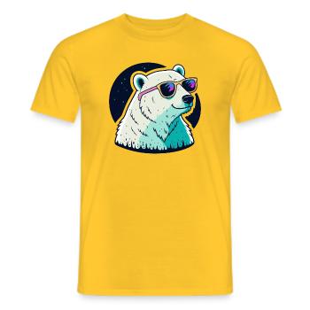Neon polar bear sunglasses - Men's T-Shirt - yellow - Front - AI Model Male 178 dark (178cm)