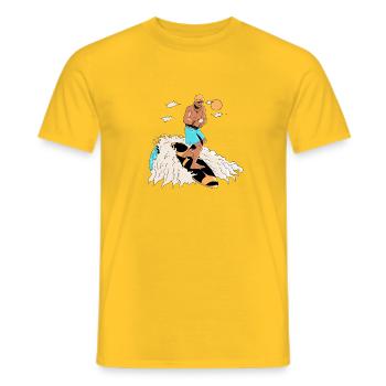 Surfer und Smartphone - Männer T-Shirt - Gelb - Vorne - AI Model Male 178 dark (178cm)