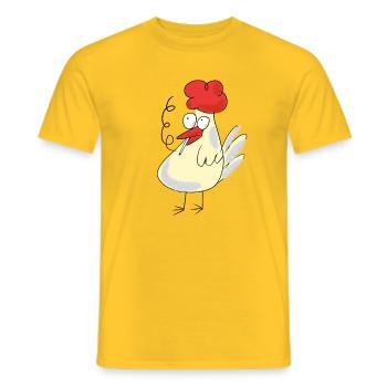 Poulet, fumeur, cigarette, tabac, poulets fumeurs, - T-shirt homme - jaune - Devant - AI Model Male 178 dark (178cm)