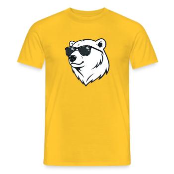 Eisbär Dunkle Brille - Männer T-Shirt - Gelb - Vorne - AI Model Male 178 dark (178cm)