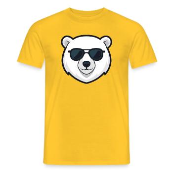 Eisbär-Schwarzbrille - Männer T-Shirt - Gelb - Vorne - AI Model Male 178 dark (178cm)