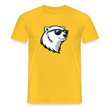 Eisbär mit Brille - Männer T-Shirt - Gelb - Vorne - AI Model Male 178 dark (178cm)