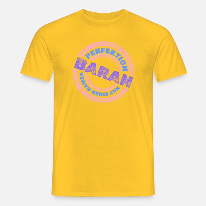 Perfekt Baran - Männer T-Shirt - Gelb