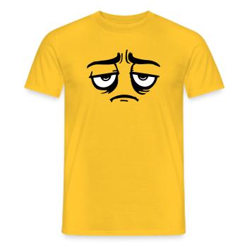 Mürrisches Trauriges Enttäuschtes Gesicht Lustig - T-shirt homme - jaune - Devant - AI Model Male 178 dark (178cm)