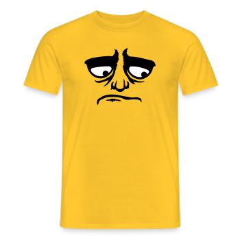 Mürrisches Trauriges Enttäuschtes Gesicht Lustig - T-shirt homme - jaune - Devant - AI Model Male 178 dark (178cm)