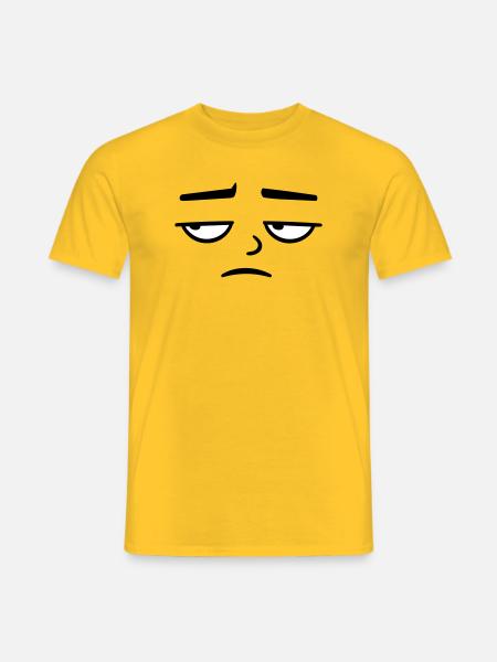 Grumpy sad disappointed face funny - Men's T-Shirt - yellow