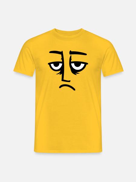 Grumpy sad disappointed face funny - Men's T-Shirt - yellow