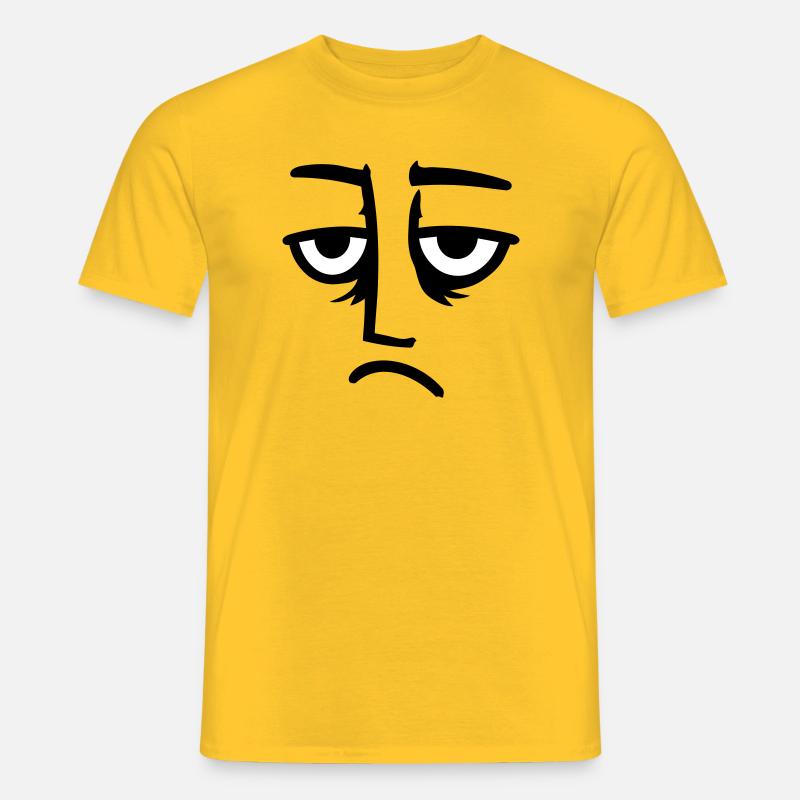 Grumpy sad disappointed face funny - Men's T-Shirt - yellow