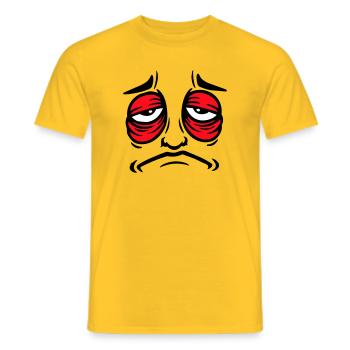 Mürrisches Trauriges Enttäuschtes Gesicht Lustig - T-shirt homme - jaune - Devant - AI Model Male 178 dark (178cm)