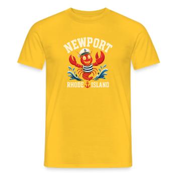 Newport Krabbe Seemann Rhode Island - Männer T-Shirt - Gelb - Vorne - AI Model Male 178 dark (178cm)
